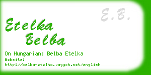 etelka belba business card